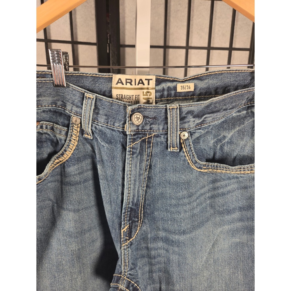 Ariat M5 Straight Fit Straight Leg Jeans Mens 35x36 Medium Wash Denim Western - Picture 3 of 8